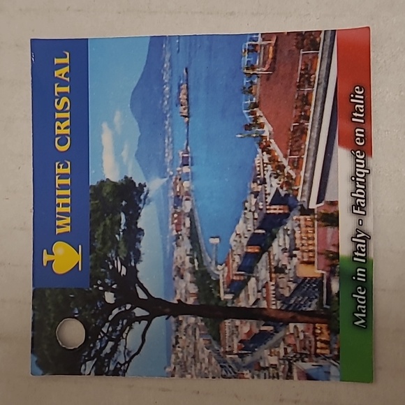 NWT White Cristal Murano Style Vase From Italy - Picture 15 of 16